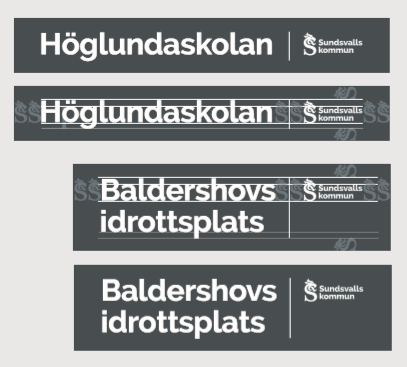 Exempelbild: Fasadskylt i plåt/aluminium