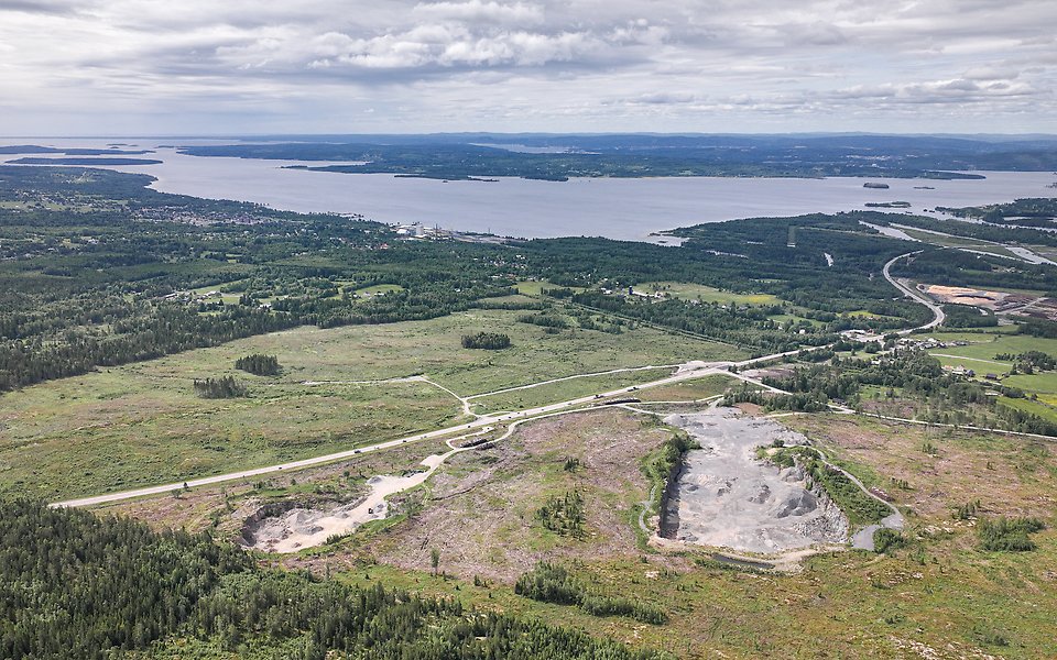 Drönarbild över Torsboda industriområde