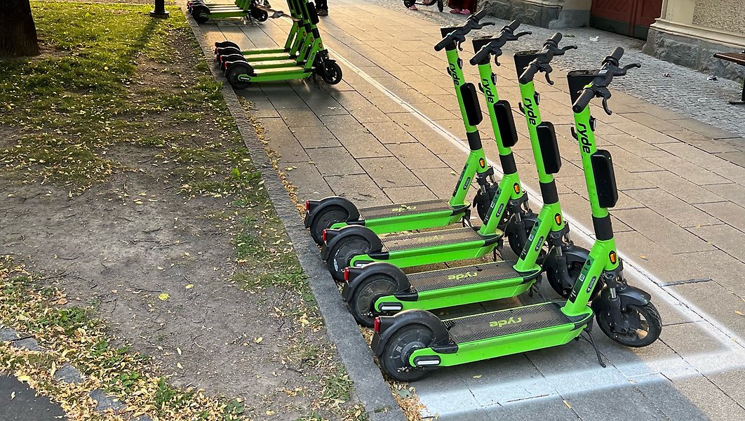 Elsparkcyklar i Sundsvall.