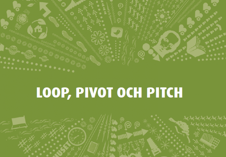 Illustration av grön bakgrund med de vita orden Loop, Pivot och Pitch.
